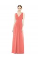 Best V-Neck V-Back Sleeveless Chiffon Bridesmaid Dress UK