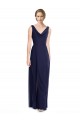 Best Cowl Neck Deep V-Back Chiffon Bridesmaid Dress with Side Front Slits UK