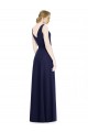 Best Cowl Neck Deep V-Back Chiffon Bridesmaid Dress with Side Front Slits UK
