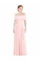 Best Off the Shoulder Long Bridesmaid Dress With Ruffle Overlay UK