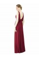 Best V-Neck Full-Length Sleeveless Low Back Chiffon Bridesmaid Dress UK