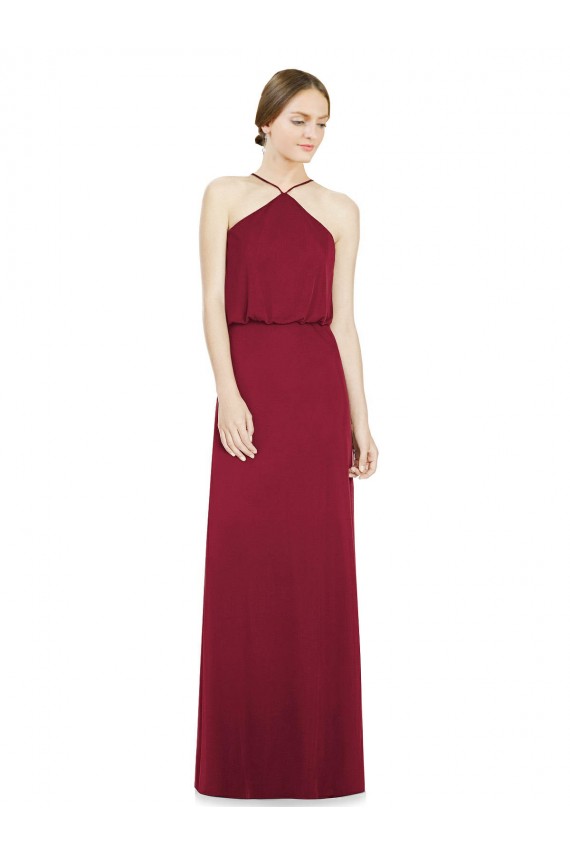 Best Sleek Halter Neck A-Line Chiffon Bridesmaid Dress UK