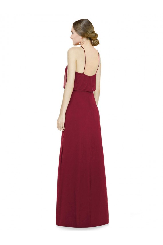 Best Sleek Halter Neck A-Line Chiffon Bridesmaid Dress UK
