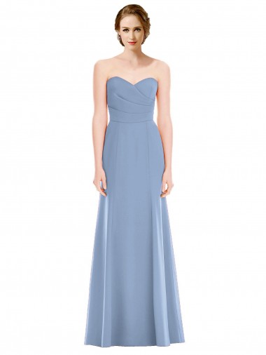Best Draped Strapless Sweetheart Trumpet Chiffon Bridesmaid Dress UK
