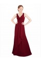 Best Twist-Knot V-Neckline Long Chiffon Bridesmaid Dress UK