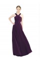 Best Draped Long Chiffon Bridesmaid Dress with Unique Crossed Neckline UK