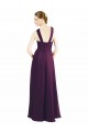 Best Draped Long Chiffon Bridesmaid Dress with Unique Crossed Neckline UK