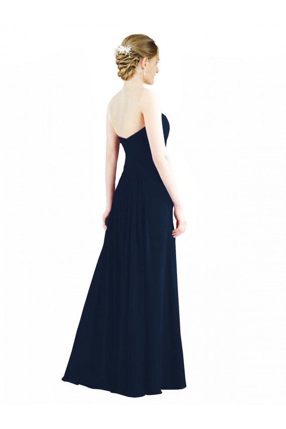 Best Sweetheart Neckline Draped Floor Length Chiffon Bridesmaid Dress UK