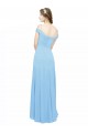 Best Off the Shoulder Bateau Neck Chiffon Bridesmaid Dress with Straps UK