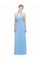 Best Keyhole Front Sheath Chiffon Bridesmaid Dress with Open Tie Back UK