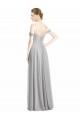 Best Off the Shoulder Long Chiffon Bridesmaid Dress with Ruched Bodice UK