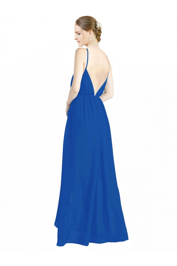 Best Sleeveless Surplice Chiffon Bridesmaid Dress with Spaghetti Straps UK
