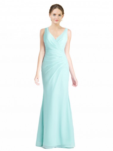 Best Ruched Bodice Sweetheart Chiffon Bridesmaid Dress with Lace Back UK