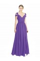 Best Off the Shoulder Cap Sleeves Chiffon Bridesmaid Dress with Pleats UK