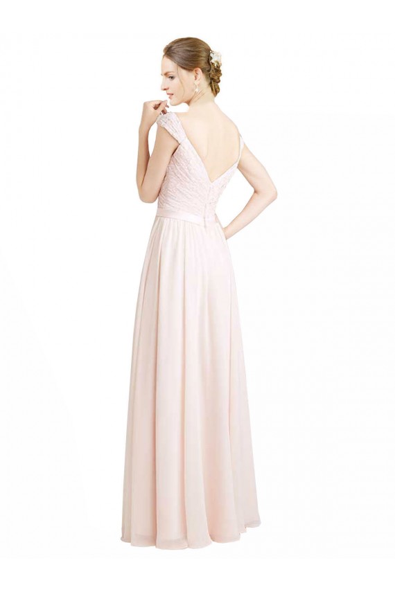 Best Sweetheart A-Line Chiffon Bridesmaid Dress with Ruched Lace Bodice UK