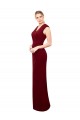 Best Cap Sleeves Chiffon Bridesmaid Dress / Prom Dress with Pleated V-Neck Bodice UK