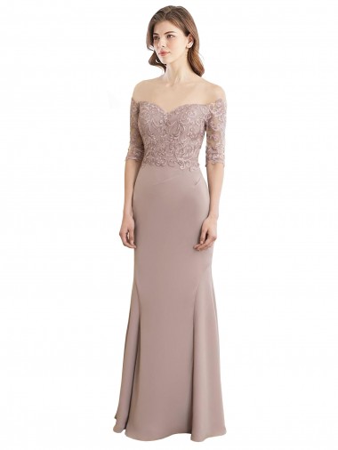 Best Sweetheart Neckline Long Sleeves Lace Bridesmaid Dress UK