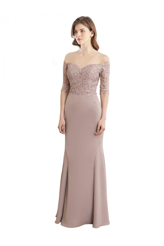 Best Sweetheart Neckline Long Sleeves Lace Bridesmaid Dress UK