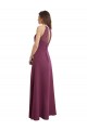 Best High Neckline Long Chiffon Bridesmaid Dress with Beaded Trim UK