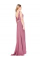 Best Long Slim Chiffon Bridesmaid Dress / Prom Dress with Beaded Waist UK