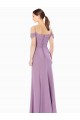 Best Draped Off the Shoulder Sweetheart Chiffon Bridesmaid Dress with Button Back UK