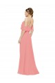 Best Draped Off the Shoulder Sleeves Chiffon Bridesmaid Dress UK