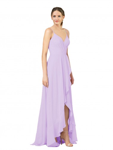 Best High-Low Chiffon Bridesmaid Dress with Ruffle Detail UK
