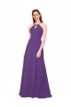 Best High Halter Chiffon Bridesmaid Dress with Keyhole UK