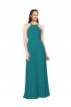 Best Simple Chiffon Bridesmaid Dress with High Halter Neckline UK