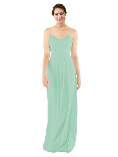 Best Classic Long Chiffon Bridesmaid Dress with V-Neck UK