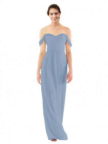 Best Sweetheart Neckline Chiffon Off-the-Shoulder Bridesmaid Dress UK