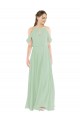 Best Off-the-Shoulder Long Chiffon Beachy Bridesmaid Dress UK