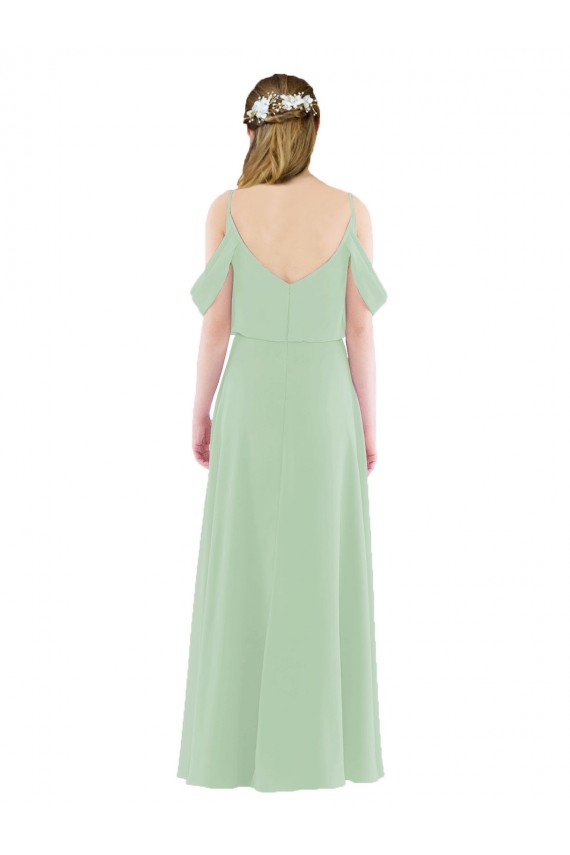 Best Off-the-Shoulder Long Chiffon Beachy Bridesmaid Dress UK
