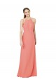 Best Modern Long Chiffon Bridesmaid Dress with Keyhole Back UK