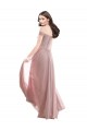 Best Floor Length Chantilly Lace Off the Shoulder Chiffon Bridesmaid Dress UK
