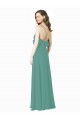 Best Full Length Chiffon Bridesmaid Dress with Ruffled V-Neckline UK