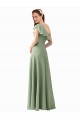 Best Chiffon Bridesmaids Dress with Ruffles Flutter Sleeves UK