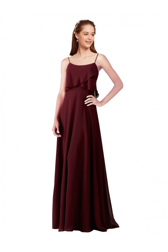 Best Chiffon Bridesmaids Dress with Spaghetti Straps UK