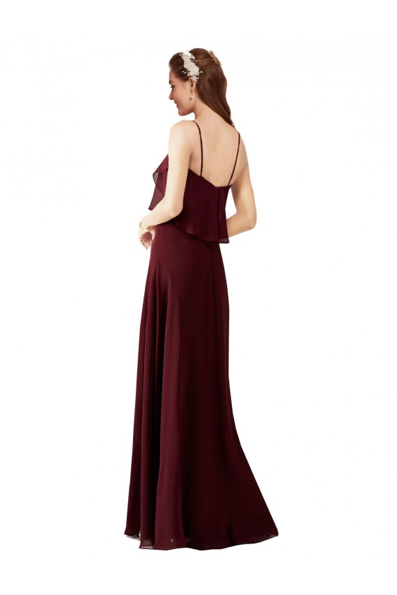 Best Chiffon Bridesmaids Dress with Spaghetti Straps UK