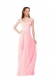 Best Chiffon Bridesmaids Dress with Ruffle Neckline UK
