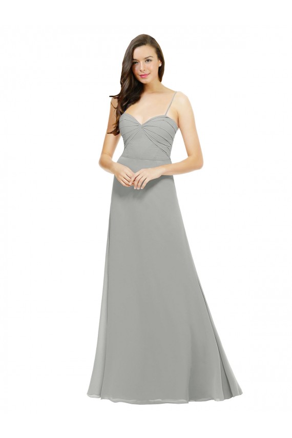 Best Chiffon Bridesmaid Dress with Sweetheart Neckline and Adjustable Straps UK