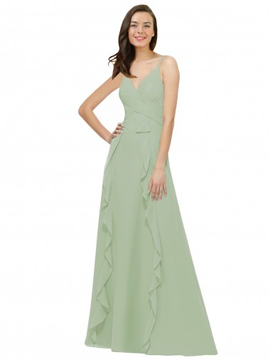 Best Chiffon Bridesmaid Dress with Ruffles and Draping UK