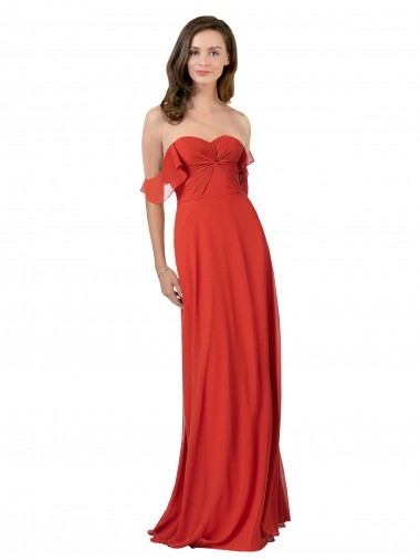 Best Chiffon A-Line Bridesmaid Dress with Ruched Bodice UK
