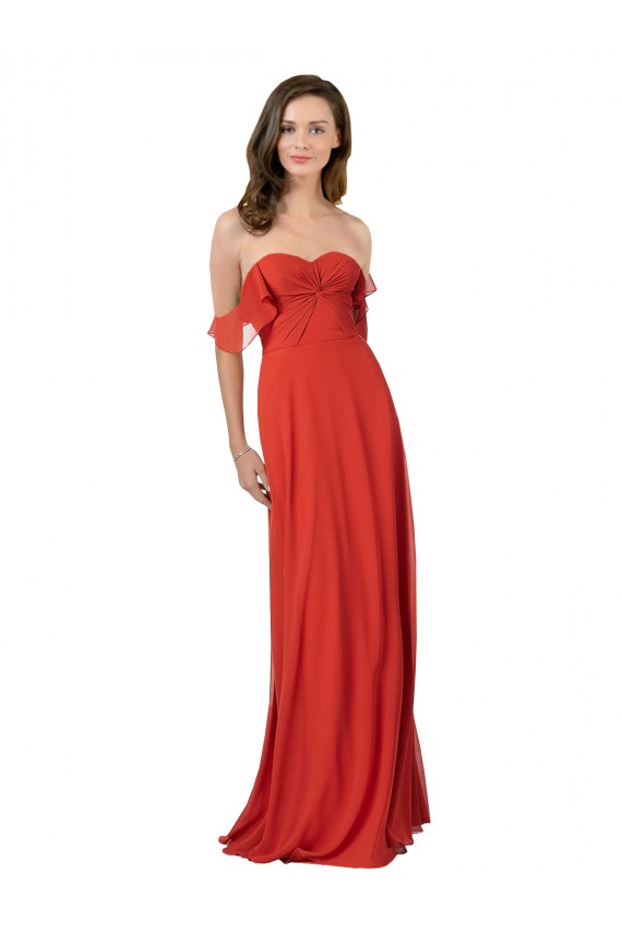 Best Chiffon A-Line Bridesmaid Dress with Ruched Bodice UK