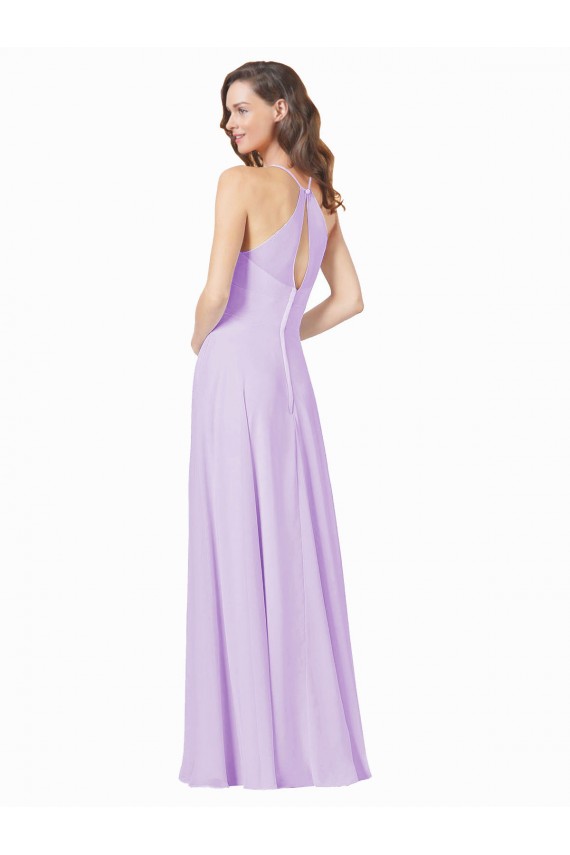 Best Simple Chiffon Bridesmaid Dress with Pocket UK
