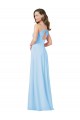 Best Long V-Neck Chiffon Bridesmaid Dress with Keyhole Back UK