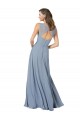Best Surplice Bodice A-Line Long Chiffon Bridesmaid Dress UK