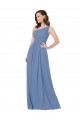 Best Pleated One Shoulder Chiffon Bridesmaid Dress UK