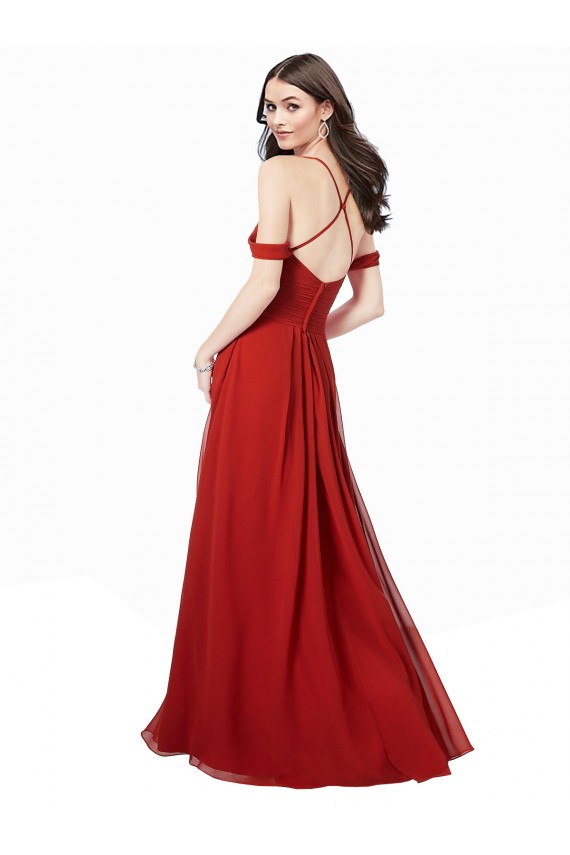 Best Cold Shoulder Chiffon Bridesmaid Dress UK