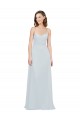 Best Slim A-Line Chiffon Bridesmaid Dress with Spaghetti Strap Gathered Bodice UK